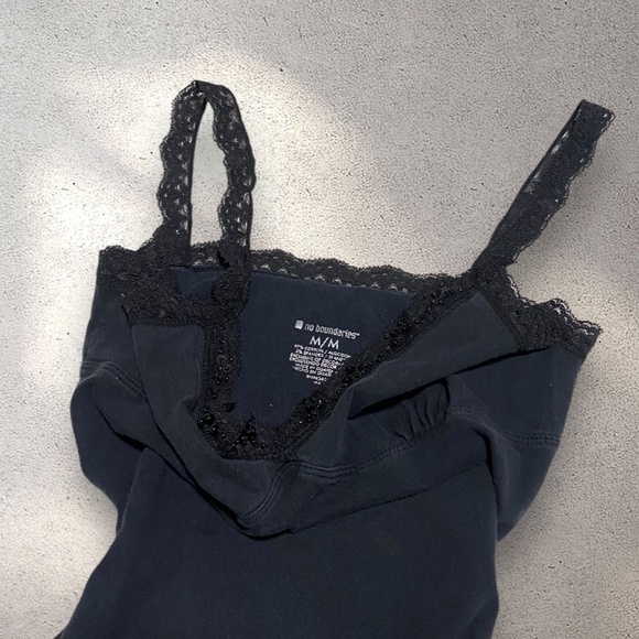 !! SOLD DO NOT BUY !! No Bo Black Lace Trim Cami Top - Picture 3 of 3